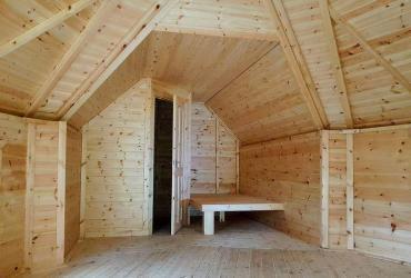 Inside of Camping Cabin with en suite partition